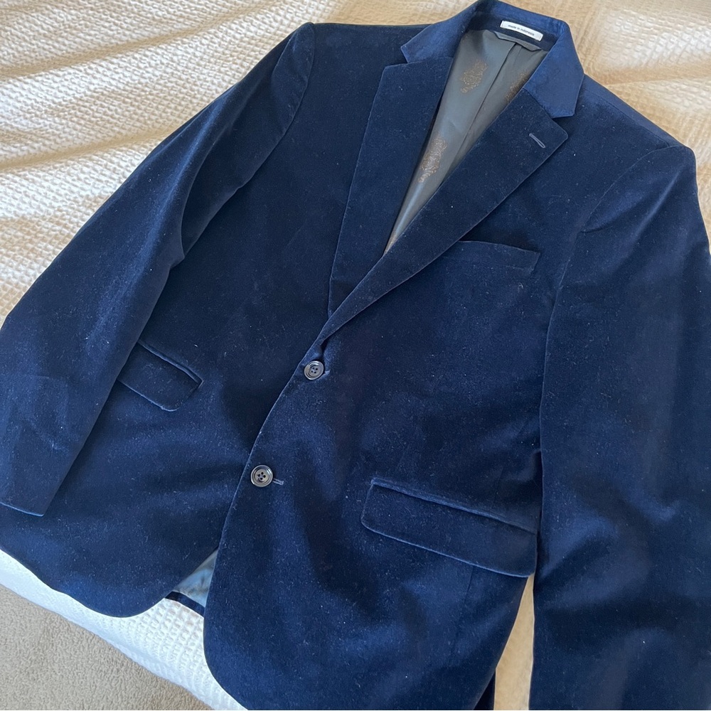 Men’s Blue Velvet Slim Fit Blazer